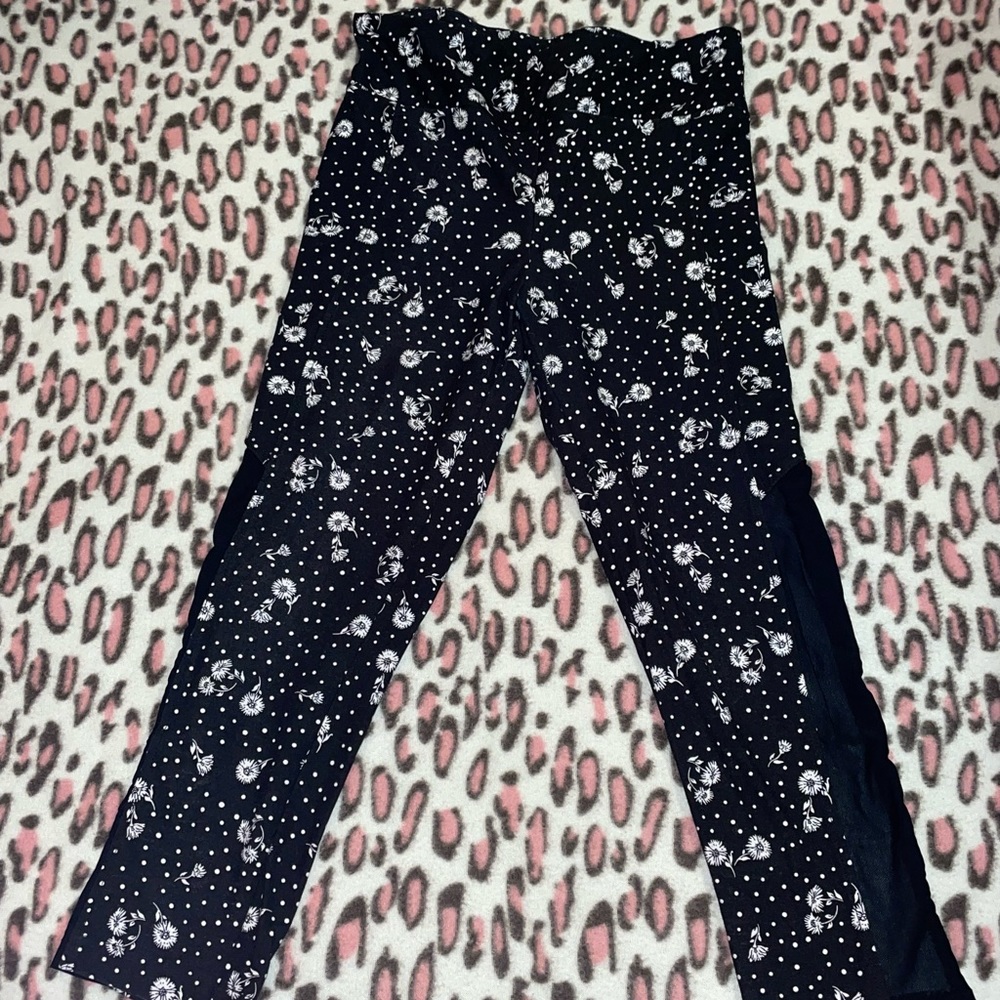 Tights capris with flowers